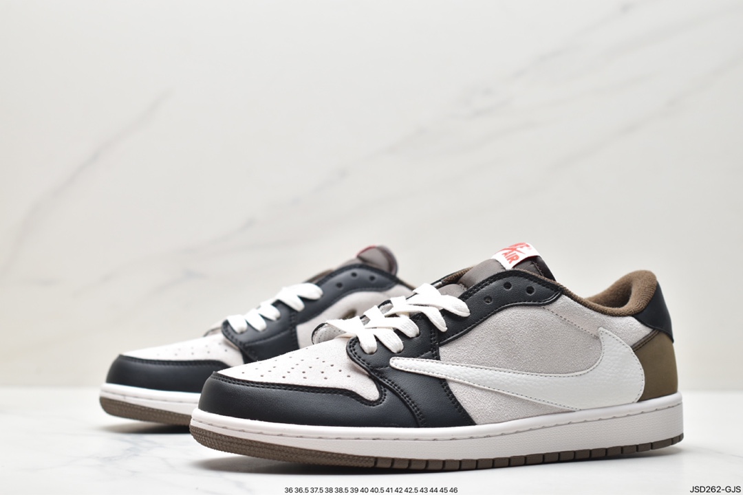 fragment design x Travis Scott x Nike Air Jordan 1 Low OG SP”Black/Green Toe”AJ1 Jordan generation basketball shoes DM7866-902