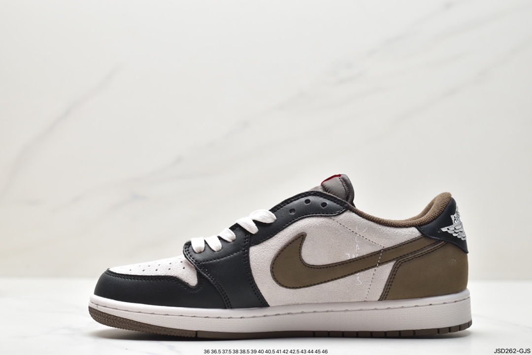 200 fragment design x Travis Scott x Nike Air Jordan 1 Low OG SP"Black/Green Toe"AJ1乔丹一代篮球鞋 DM7866-902