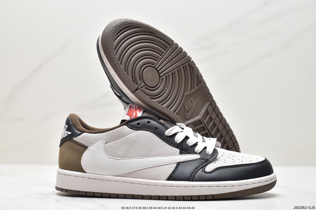 200 fragment design x Travis Scott x Nike Air Jordan 1 Low OG SP"Black/Green Toe"AJ1乔丹一代篮球鞋 DM7866-902