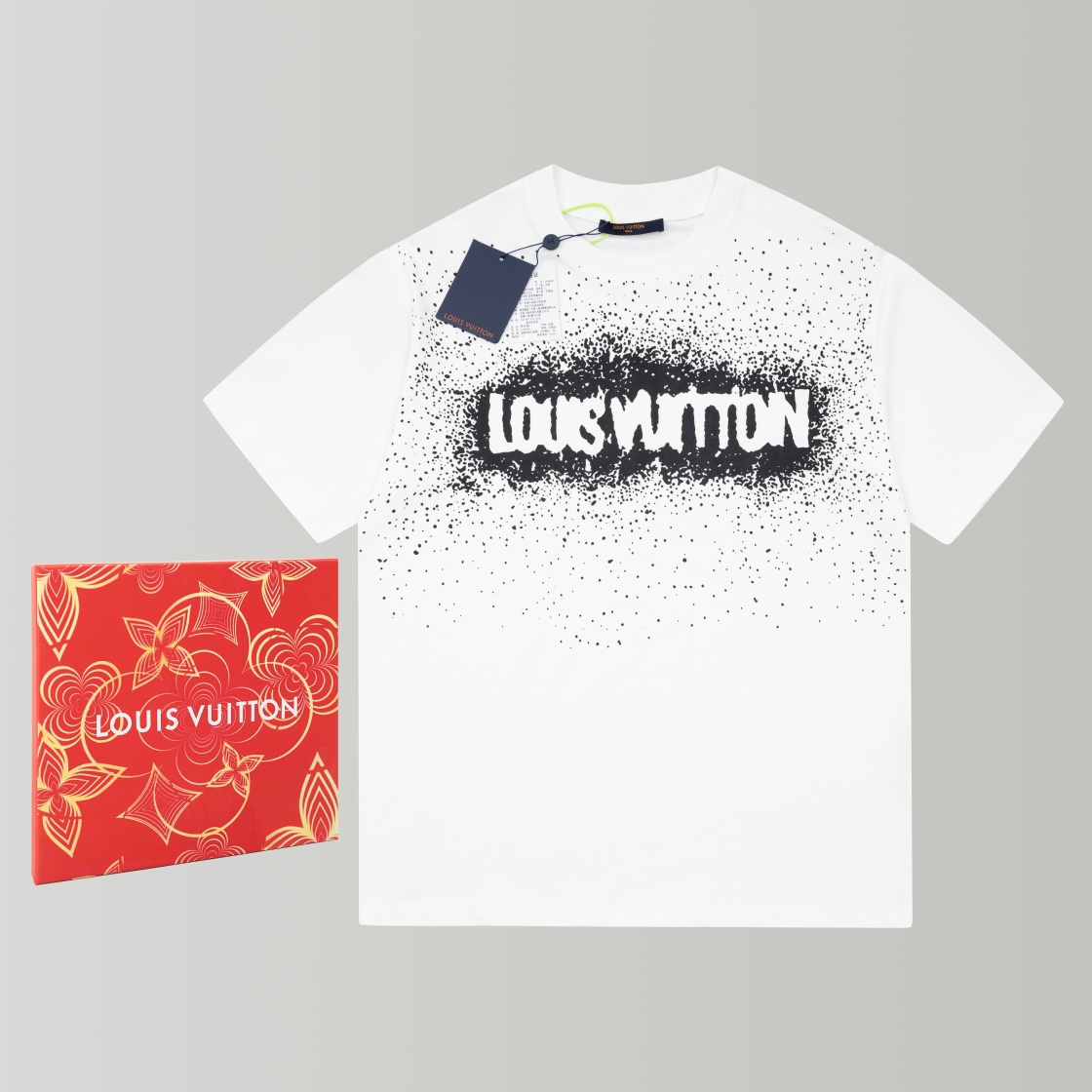 Louis Vuitton Abbigliamento T-Shirt Nero Bianco Stampa Unisex Cotone Collezione Primavera/Estate Fashion Maniche corte