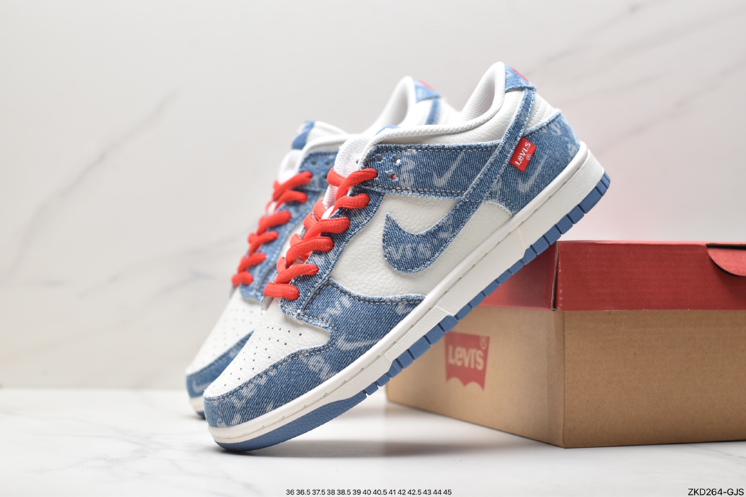 Levis co-branded Nike SB Dunk Low Levis denim ripped low-top casual sneakers LE0021-002