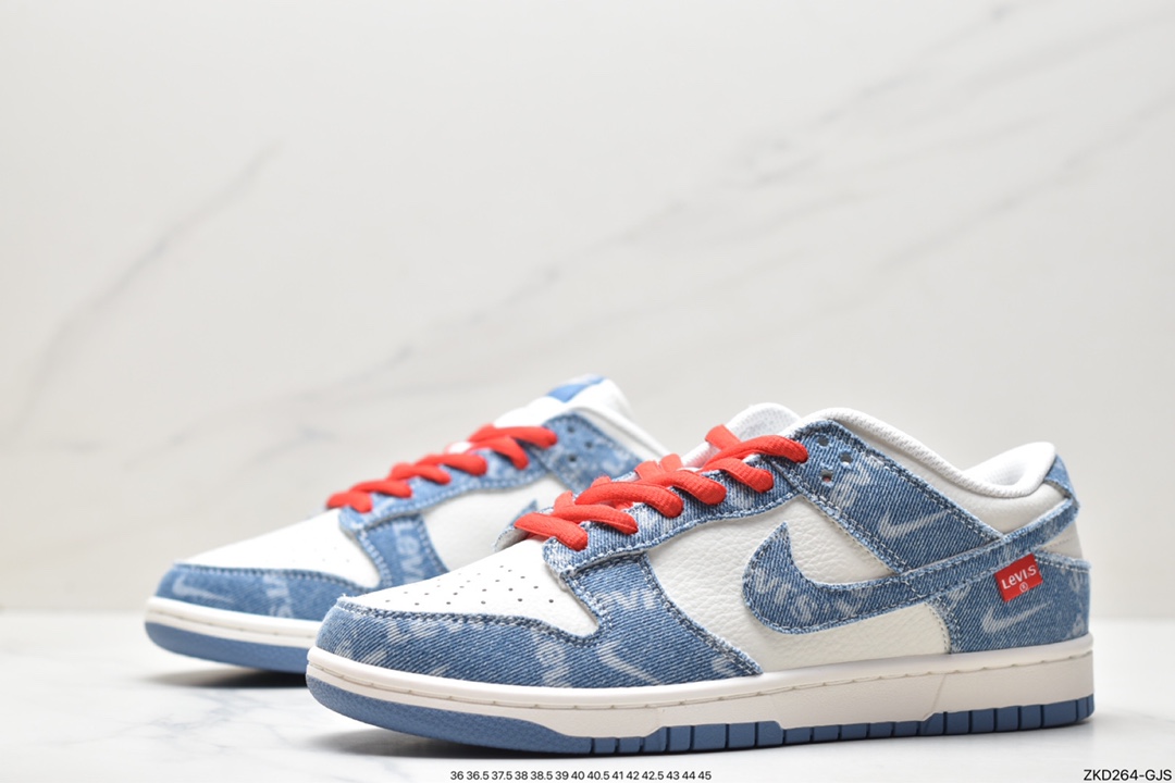 Levis co-branded Nike SB Dunk Low Levis denim ripped low-top casual sneakers LE0021-002