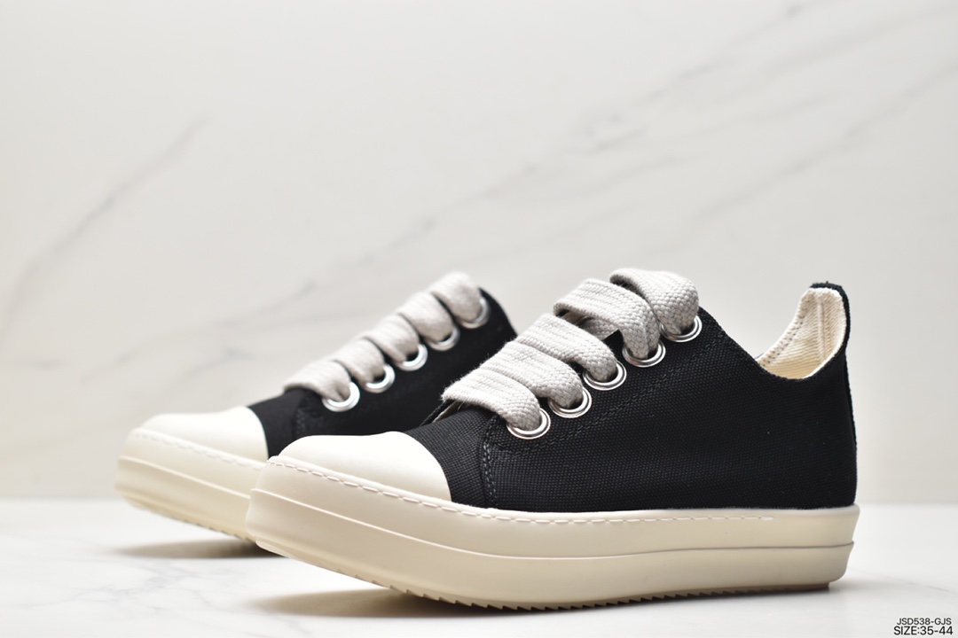 Rick Owens DARKSHDW Scarpe Sneaker Low Thick-soled Increased Scarpe Low-top Sneakers ”Leather Black Milk White” DU19F6800