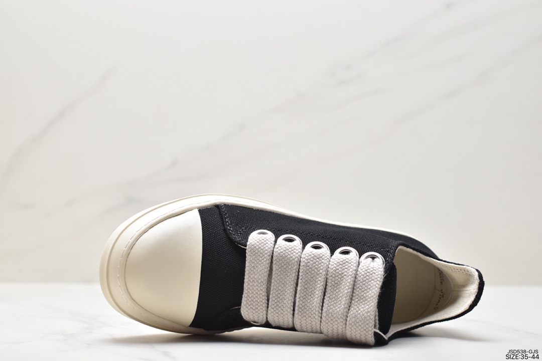 Rick Owens DARKSHDW Scarpe Sneaker Low Thick-soled Increased Scarpe Low-top Sneakers ”Leather Black Milk White” DU19F6800