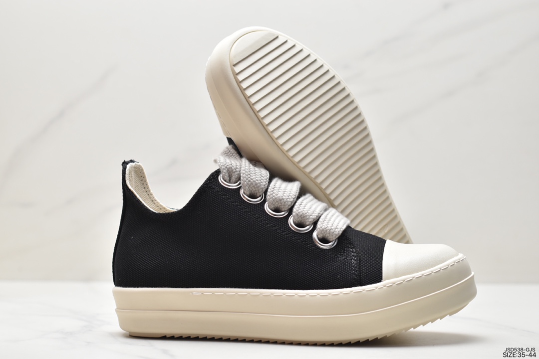 Rick Owens DARKSHDW Scarpe Sneaker Low Thick-soled Increased Scarpe Low-top Sneakers ”Leather Black Milk White” DU19F6800