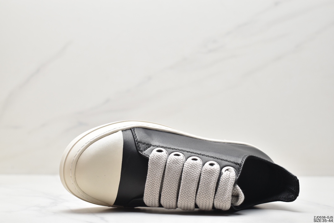 Rick Owens DARKSHDW Scarpe Sneaker Low Thick Sole Increased Scarpe Low-top Sneakers ”Leather Black Milk White” DU19F6800