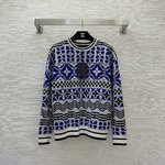 Louis Vuitton Clothing Knit Sweater Sweatshirts Lattice Knitting Wool Fall Collection Vintage Long Sleeve