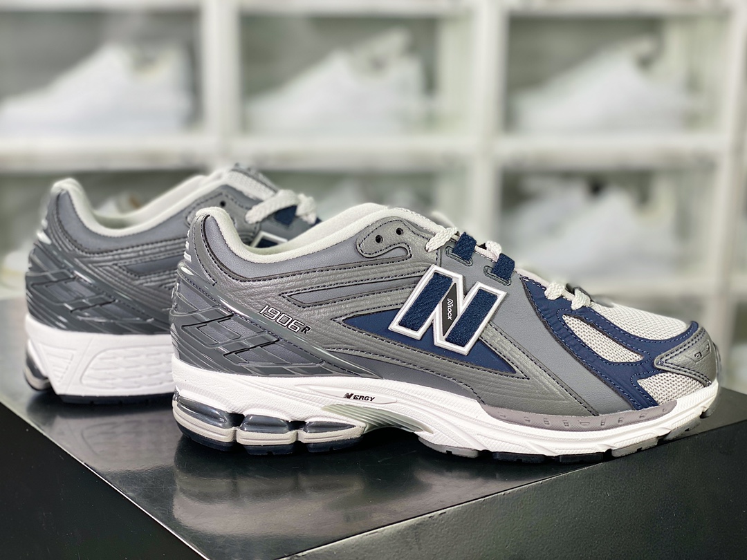 New Balance M1906R series low-top retro dad style casual sports jogging shoes ”leather cement gray dark blue” M1906RC