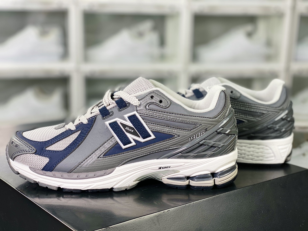 New Balance M1906R series low-top retro dad style casual sports jogging shoes ”leather cement gray dark blue” M1906RC