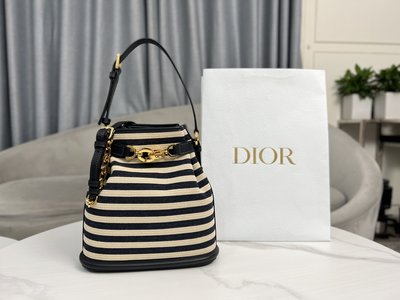 Dior Handbags Bucket Bags Blue Dark Navy Tannin Fall Collection Chains