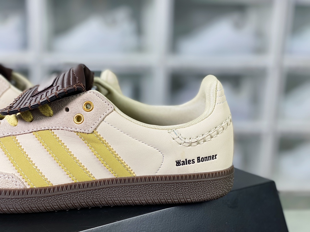 Wales Bonner x 【Adidas】 Originals Samba Classic ”Ecrtin Brown” Samba Dancing Shoes ”Beige Light Yellow Caramel Bottom” ID0217