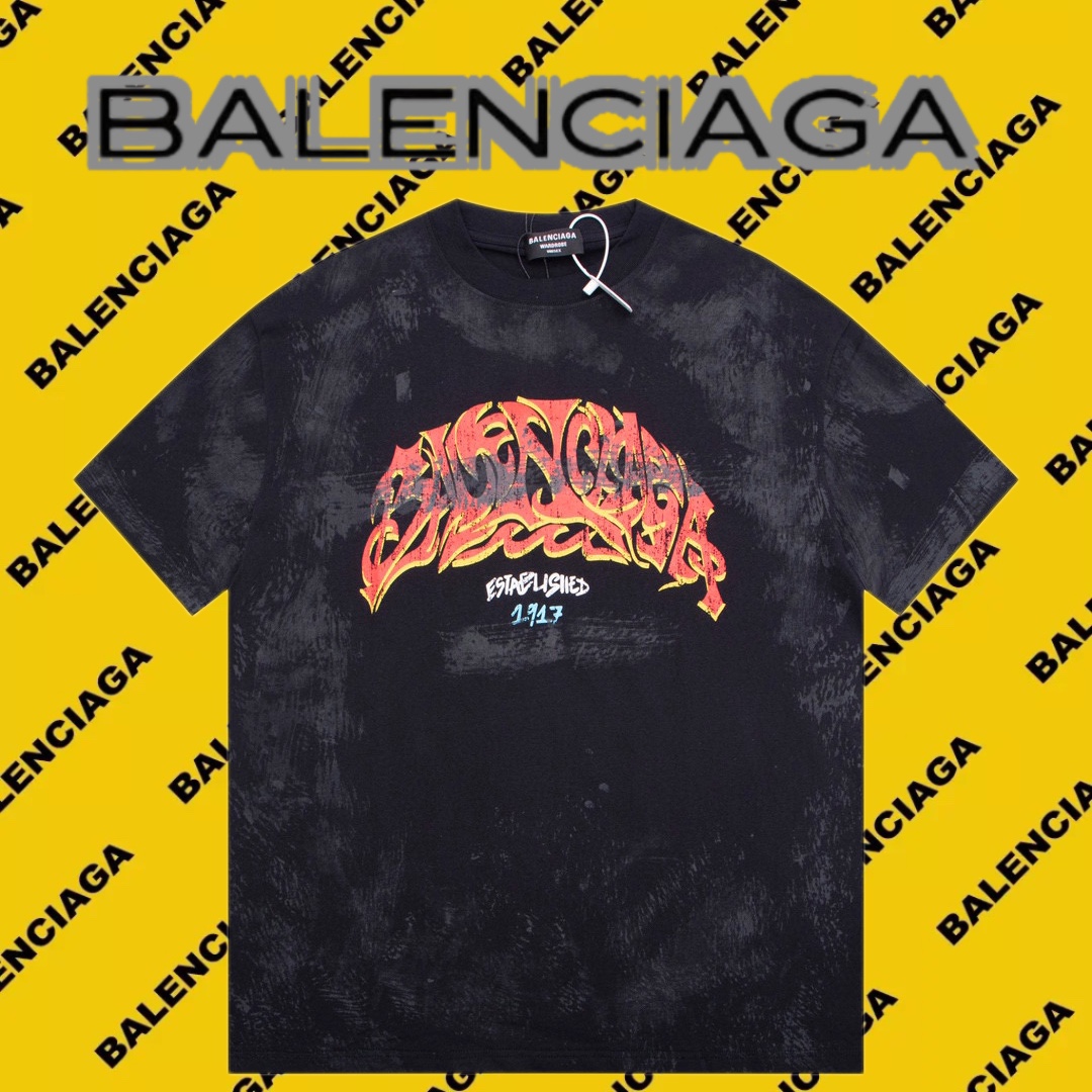 Balenciaga Abbigliamento T-Shirt Doodle Stampa Unisex Cotone Maniche corte