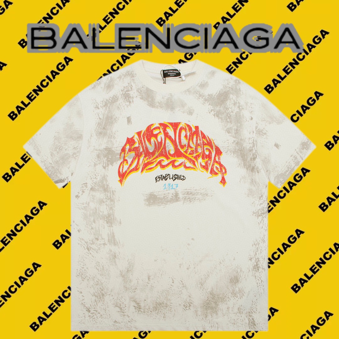 Balenciaga Abbigliamento T-Shirt Doodle Stampa Unisex Cotone Maniche corte