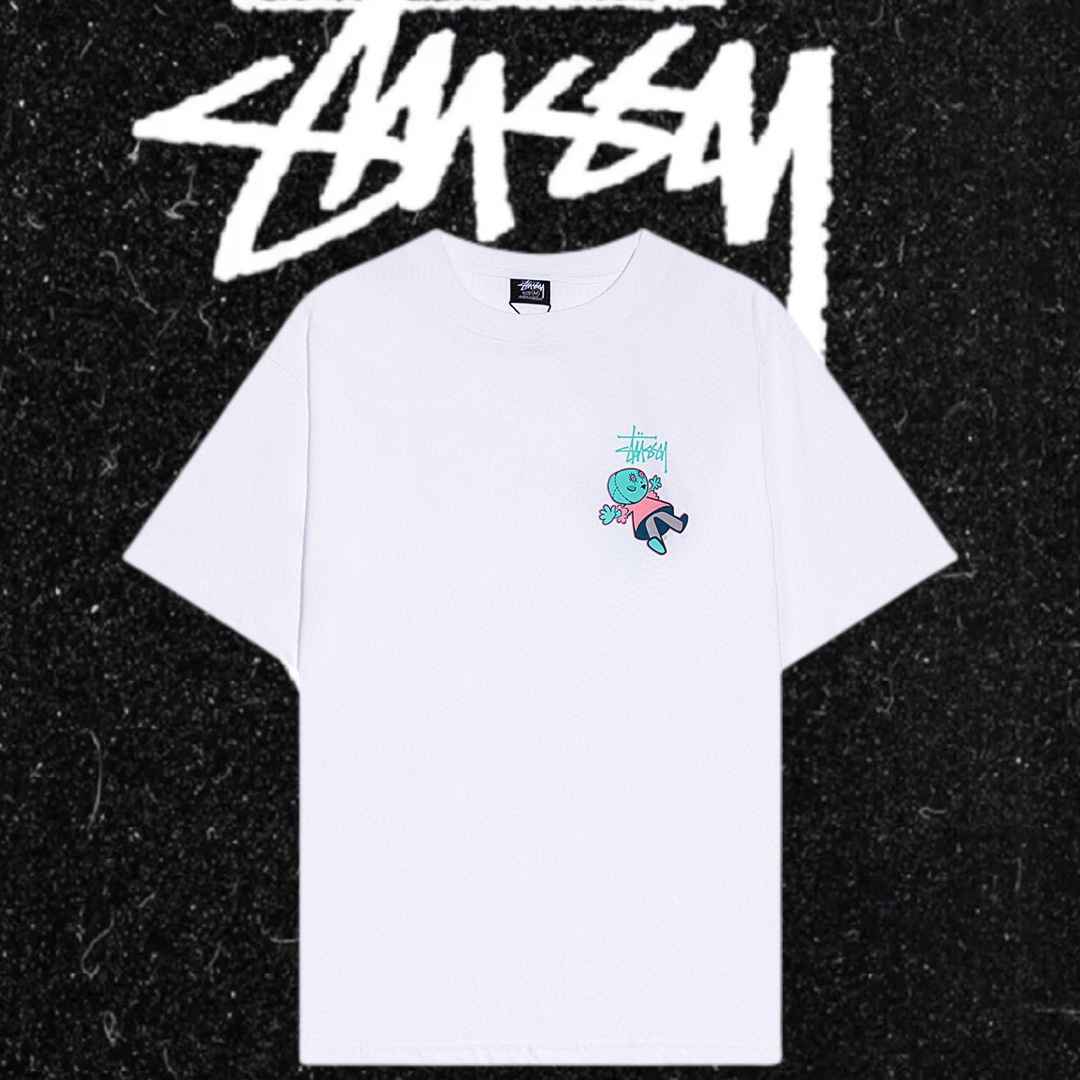 Il più popolare
 Stussy Abbigliamento T-Shirt Nero Bianco Stampa Unisex Cotone Maniche corte