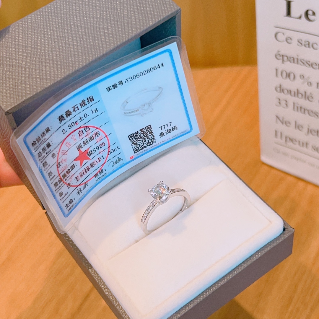 S925 Sterling Silver Moissanite Ring Dainty Wedding Silver