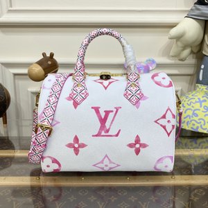 Louis Vuitton LV Speedy AAAAA+ Bags Handbags Pink Red Canvas M23073