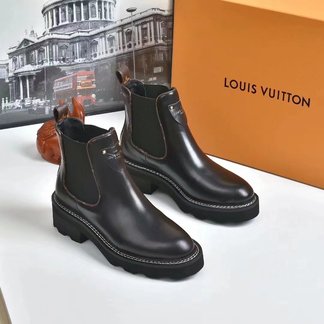 Louis Vuitton Short Boots Monogram Canvas Calfskin Cowhide Sheepskin