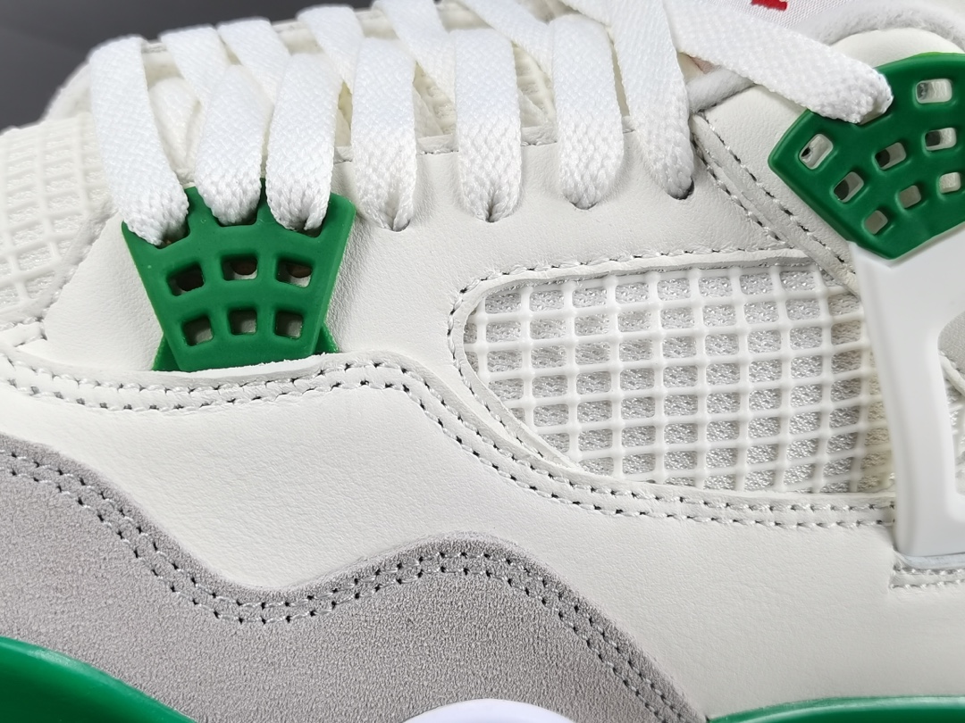 X版顶级AJ4绿白NikeSBxJordanAirJordan4“PineGreen联名款中帮潮流复古篮