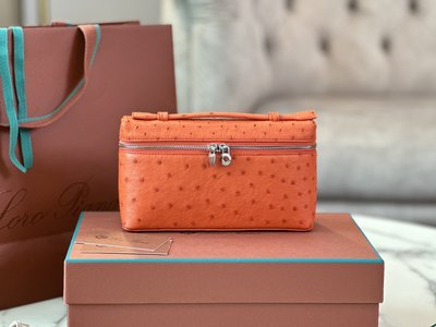 Hermes Crossbody & Shoulder Bags Orange All Steel Ostrich Leather