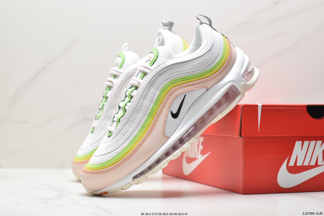 Nike Air Max 97, Nike Air Max, Nike Air, NIKE, FD0870-100, Air Max 97, Air Max - 耐克 Nike Air Max 97 舒适时尚 减震耐磨 低帮 运动休闲鞋 女款 白黄 FD0870-100