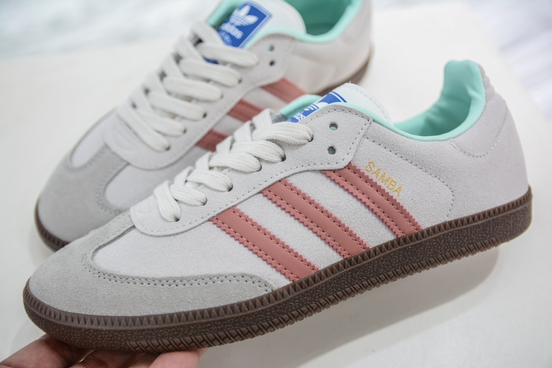 E Wales Bonner x Adidas Originals Samba gray nude pink bar ID2047