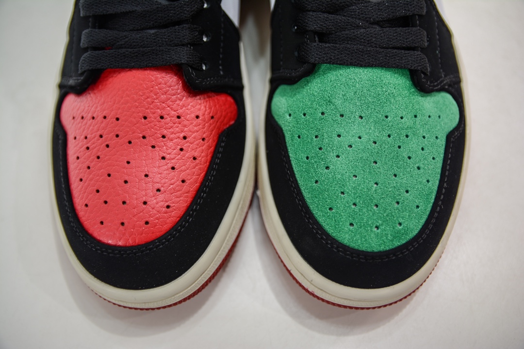 T original Air Jordan 1 Low black red green AJ1 Joe 1 low-top casual sneakers FQ6703-100