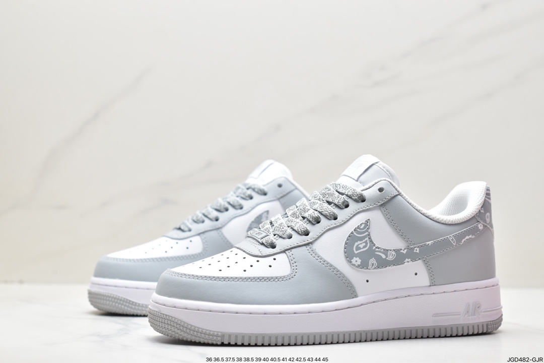 Nike Air Force 1 Low '07 gray and white cashew nut flower star Air Force 1 low-top casual sneakers XM6321-736