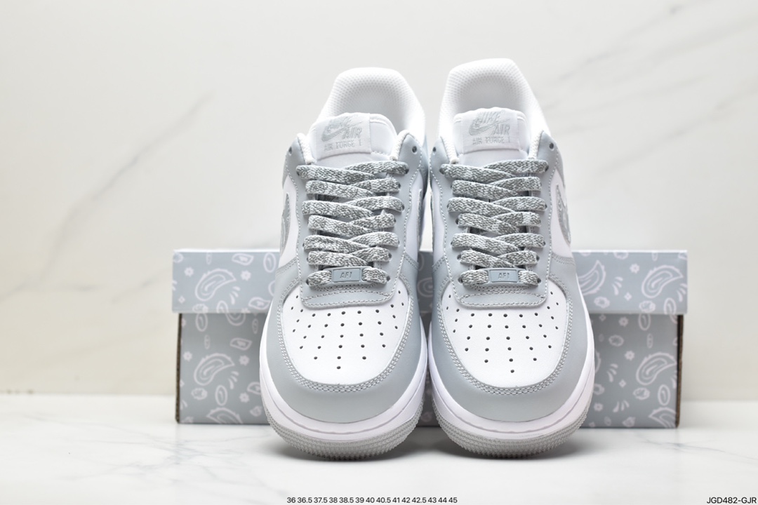 Nike Air Force 1 Low '07 gray and white cashew nut flower star Air Force 1 low-top casual sneakers XM6321-736