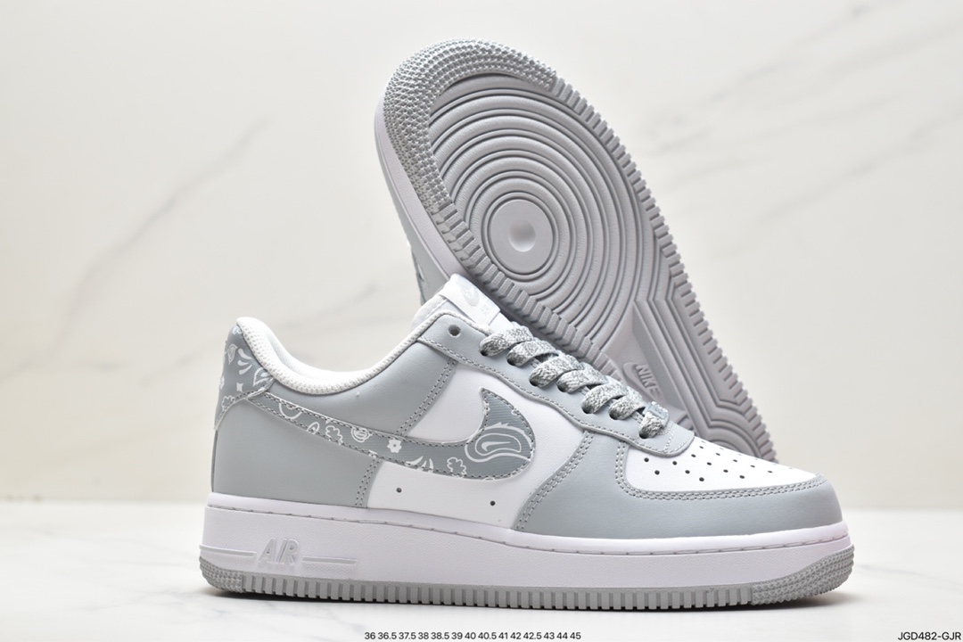 Nike Air Force 1 Low '07 gray and white cashew nut flower star Air Force 1 low-top casual sneakers XM6321-736