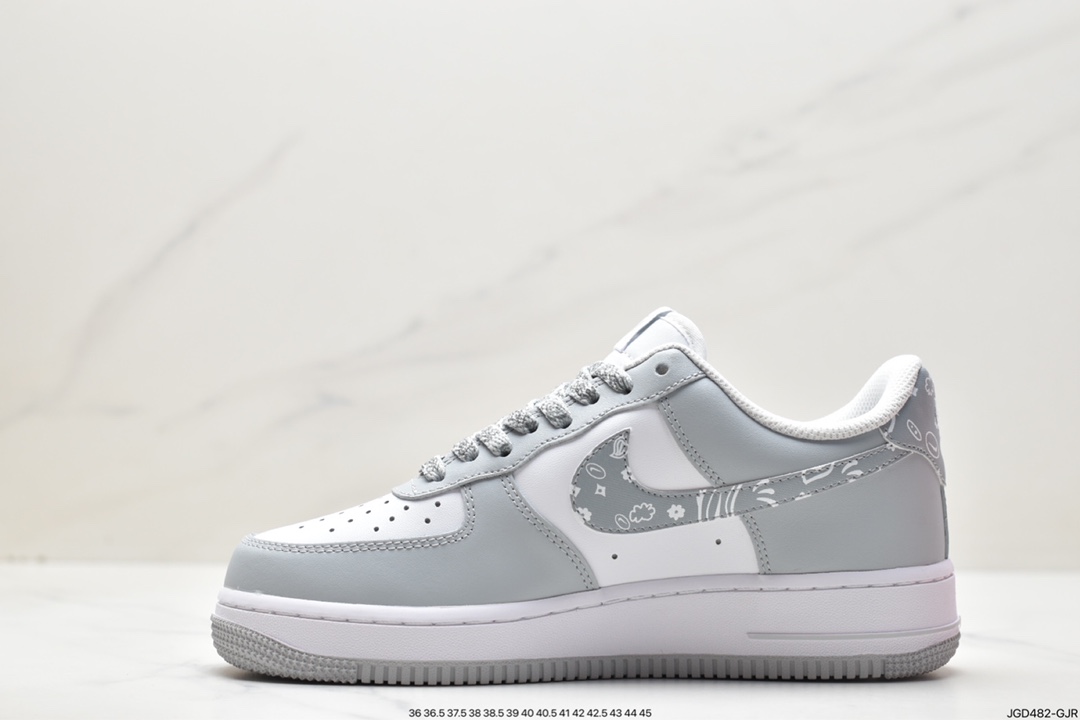 Nike Air Force 1 Low '07 gray and white cashew nut flower star Air Force 1 low-top casual sneakers XM6321-736