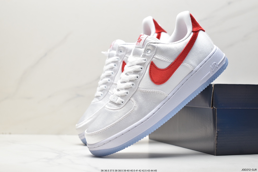 Nike Air Force 1 '07 off-white red suede Air Force 1 low-top casual sneakers DX6541-100