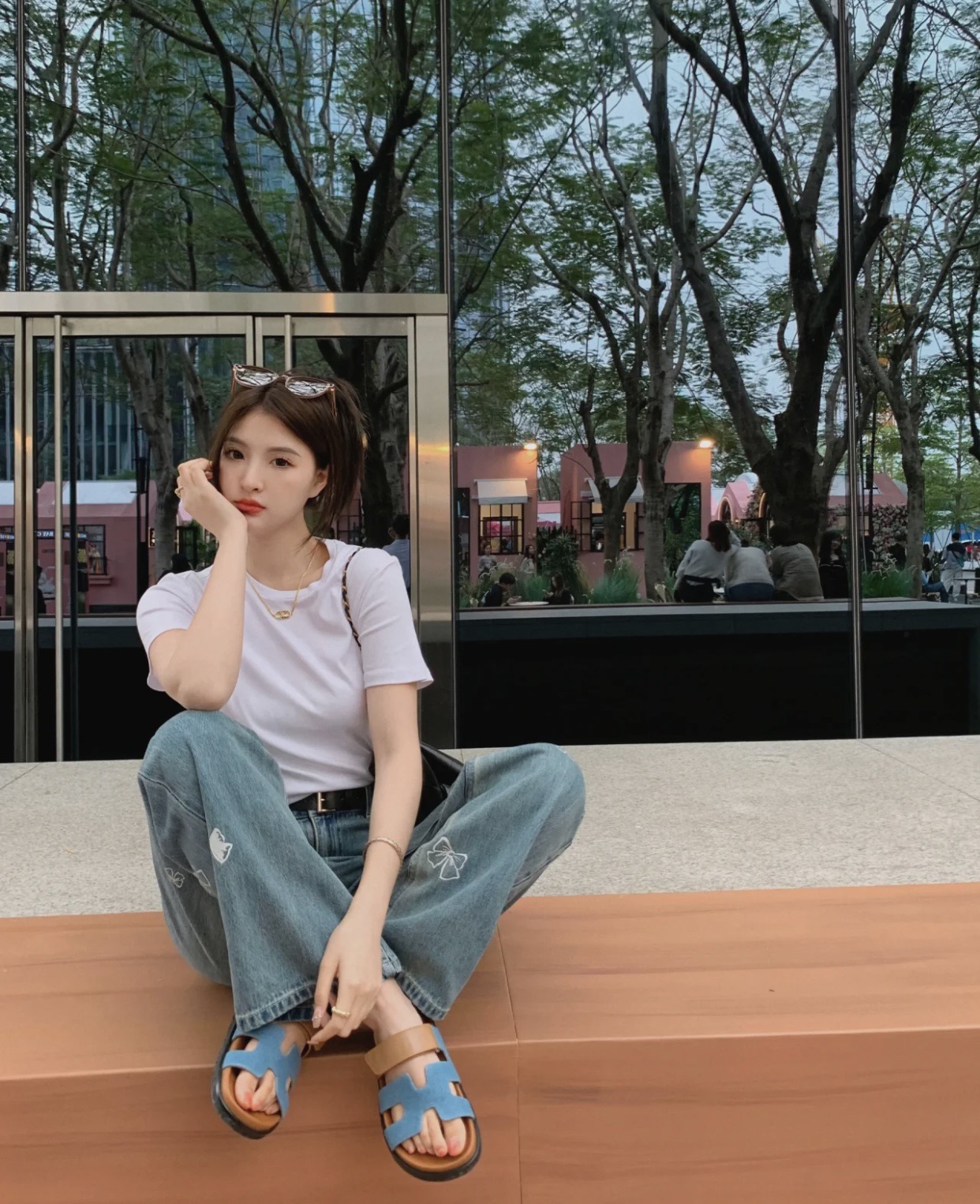 NO:649924,Denim blue and leather super popular H-shaped sandals/slippers, the focus is super easy to wear, slippers, hermes, slippers19860909牛仔蓝拼皮 超级火爆的爱马*H型凉拖鞋/二舅鞋,重点是超级好穿,拖鞋,hermes,slippers,Women's Shoes