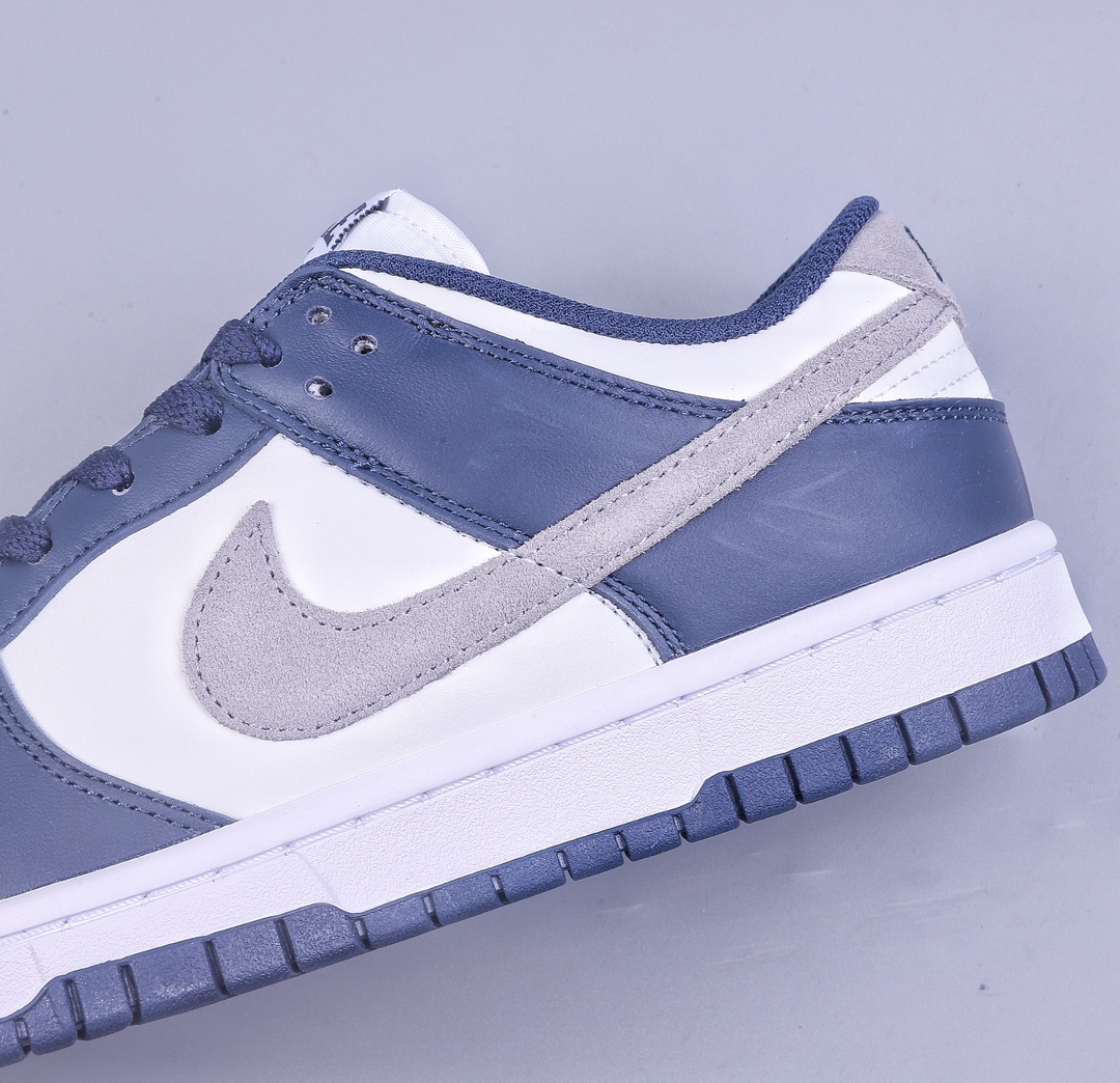 YH Nike Dunk Low ”Midnight Navy” blue and white FD9749-400