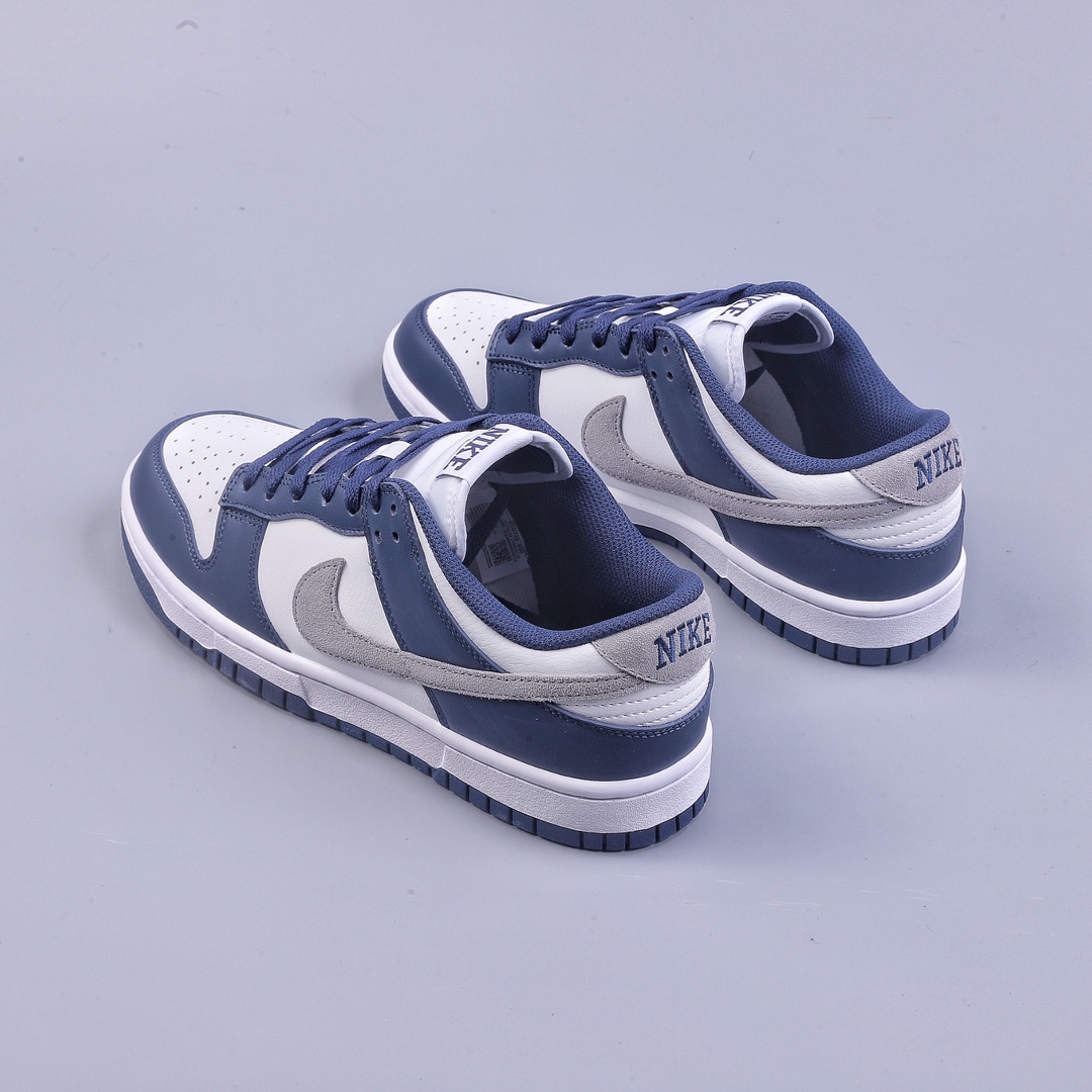 YH Nike Dunk Low ”Midnight Navy” blue and white FD9749-400