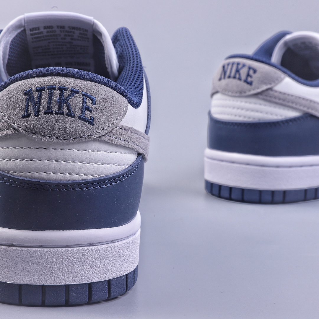 YH Nike Dunk Low ”Midnight Navy” blue and white FD9749-400