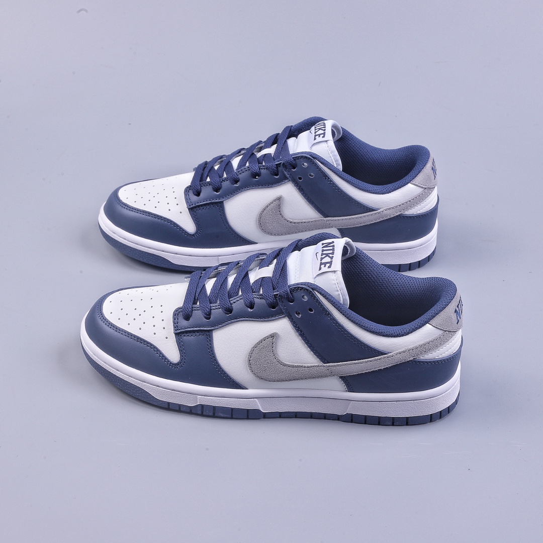 YH Nike Dunk Low ”Midnight Navy” blue and white FD9749-400