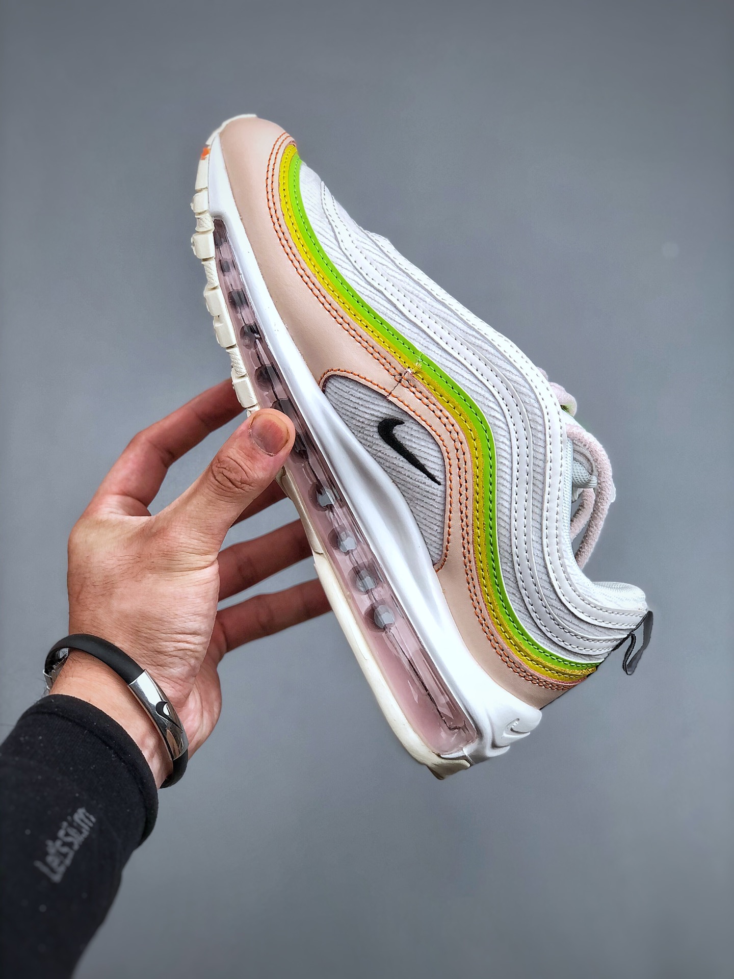 跑鞋, Nike Air Max 97, FD0870-100, Air Max 97 - 耐克 Nike Air Max 97 防滑耐磨 低帮 气垫缓震跑鞋 白黄 FD0870-100