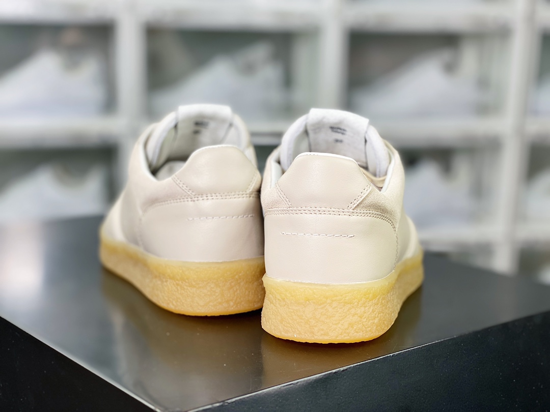 MM6 Maison Margiela Paneled Platform Low Top Sneake Parnell series low-top sneakers ”leather white cream bottom” S59WS0190 P0673