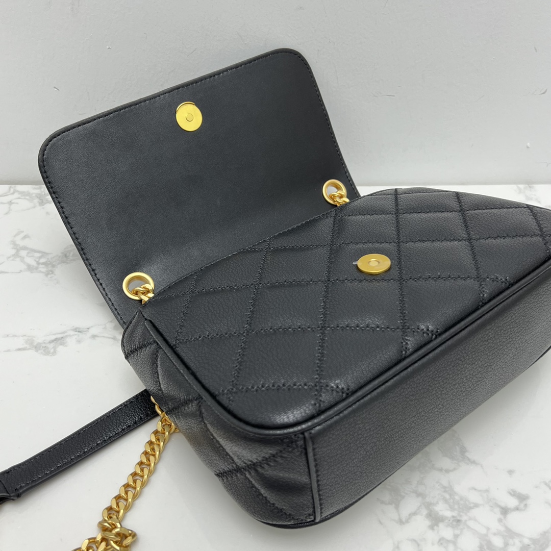 Tory Burch ～ToryBurch 87863 新款翻盖包 单肩斜挎盖头包 植鞣牛皮 磨砂金色五金