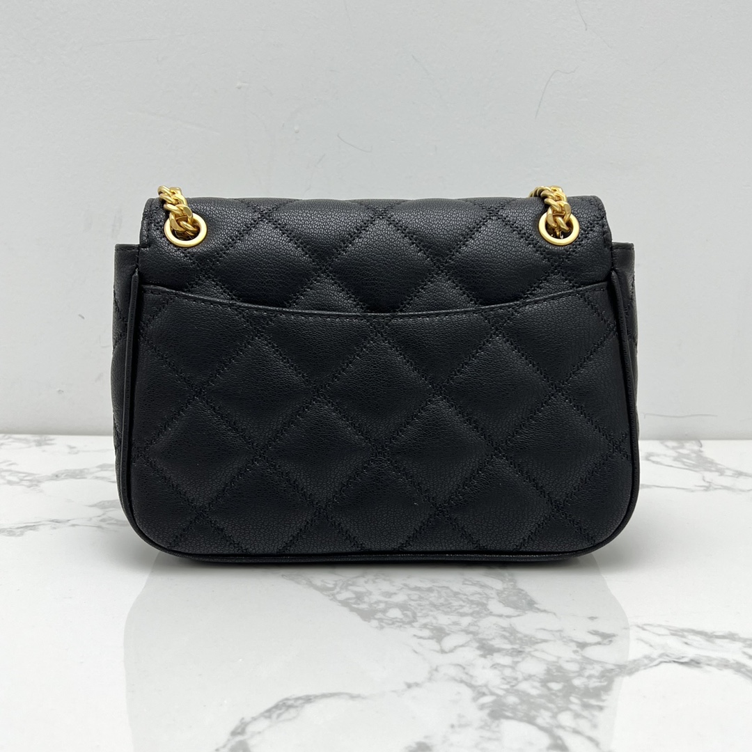 Tory Burch ～ToryBurch 87863 新款翻盖包 单肩斜挎盖头包 植鞣牛皮 磨砂金色五金