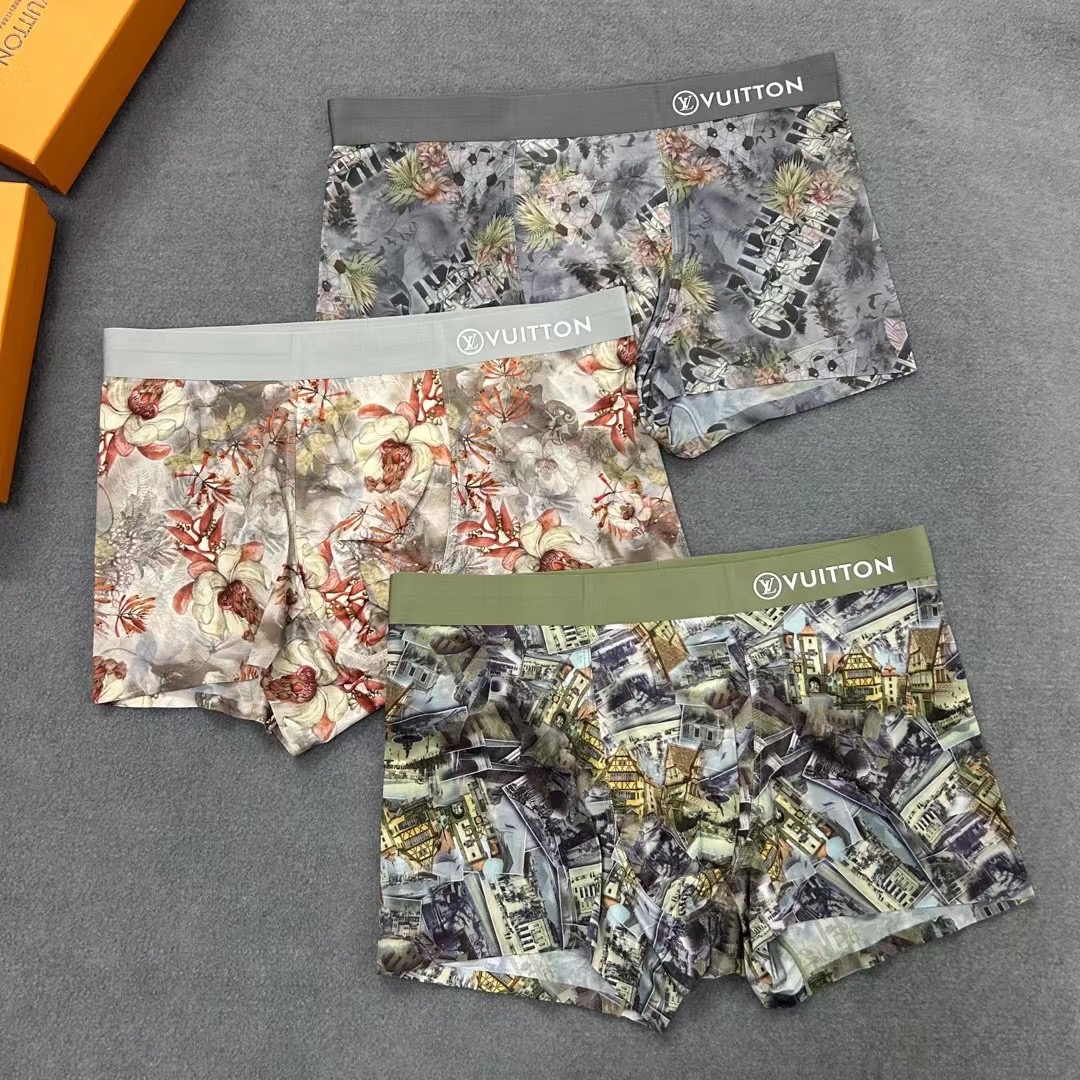 Louis Vuitton Clothing Panties Printing Men Polyester Spandex