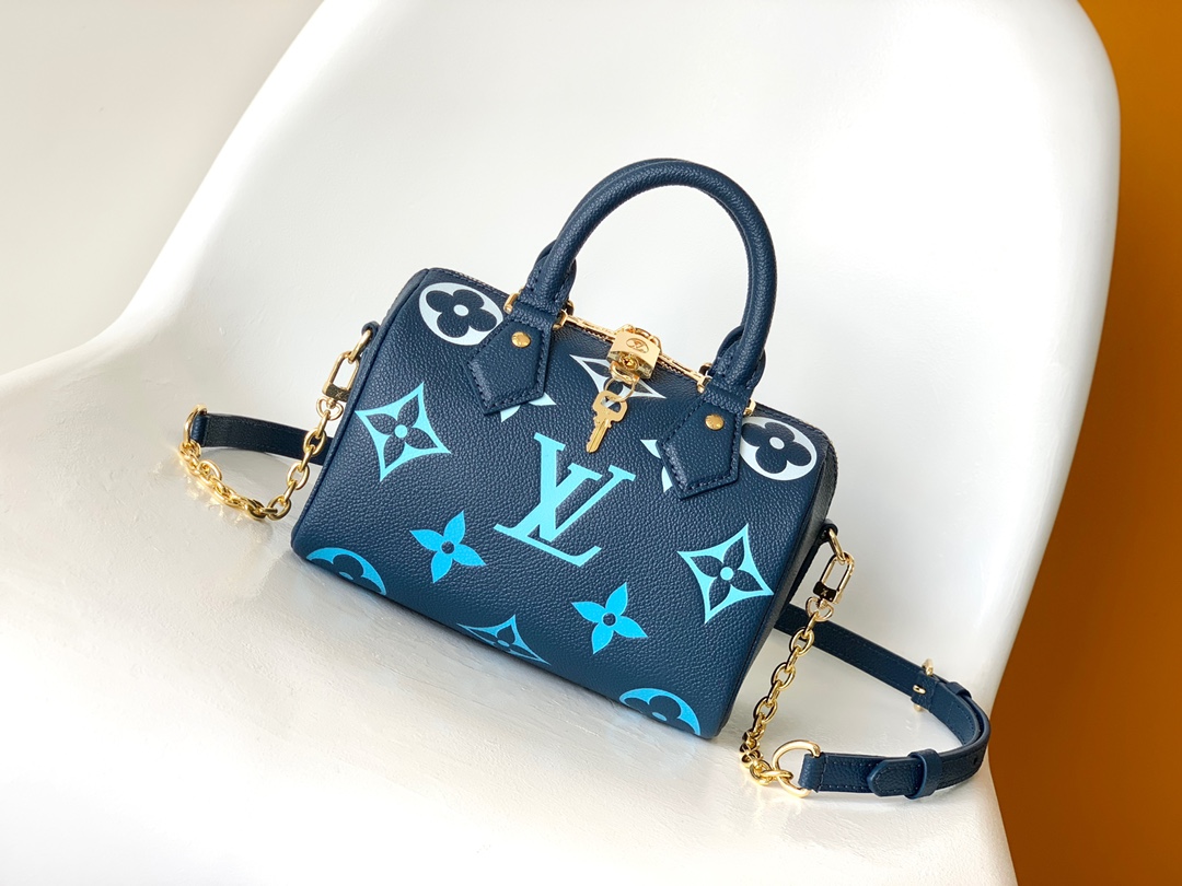 Where to Buy
 Louis Vuitton LV Speedy Bags Handbags Blue Pink Empreinte​ Cowhide Summer Collection M46518