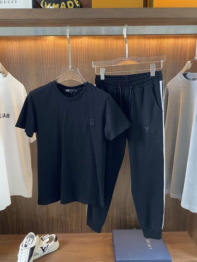 Y-3 Clothing T-Shirt Two Piece Outfits & Matching Sets Cotton Fashion Short Sleeve