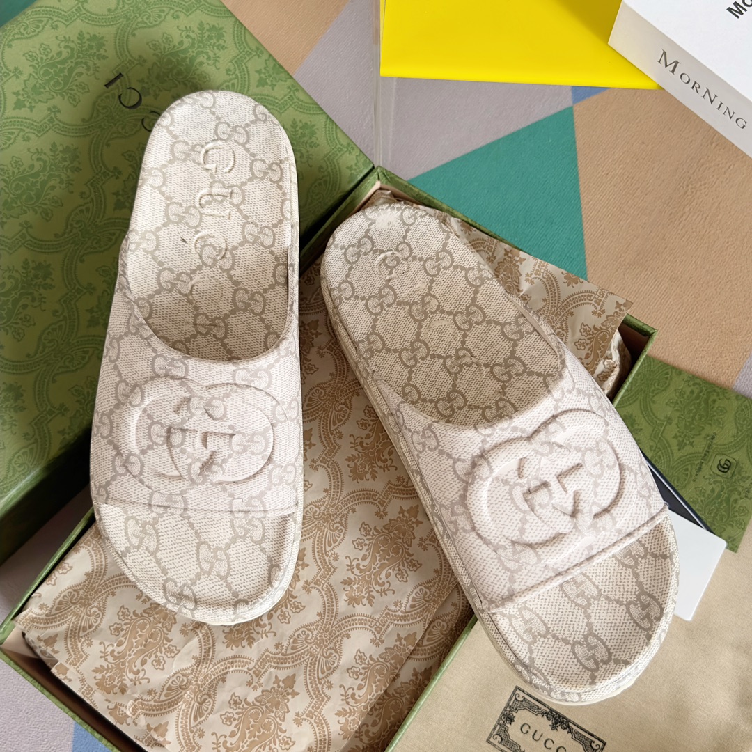 Versión superior: Imprimir Gucci G Home Crocs Double G Zapatillas de goma con suela gruesa Sandalias Compra, desarrollo…