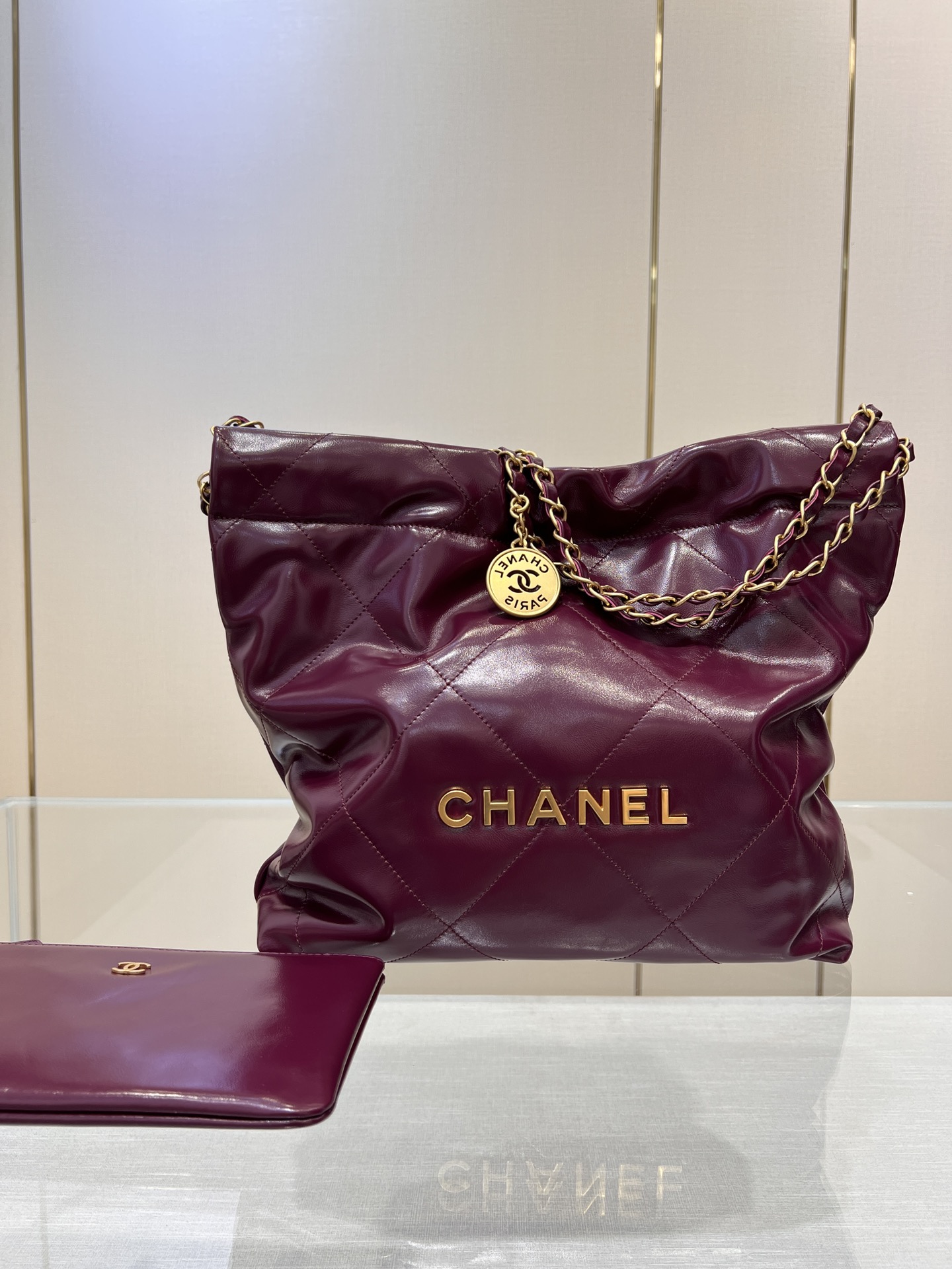 Chanel Bags Handbags Burgundy Red Openwork Calfskin Cowhide Vintage
