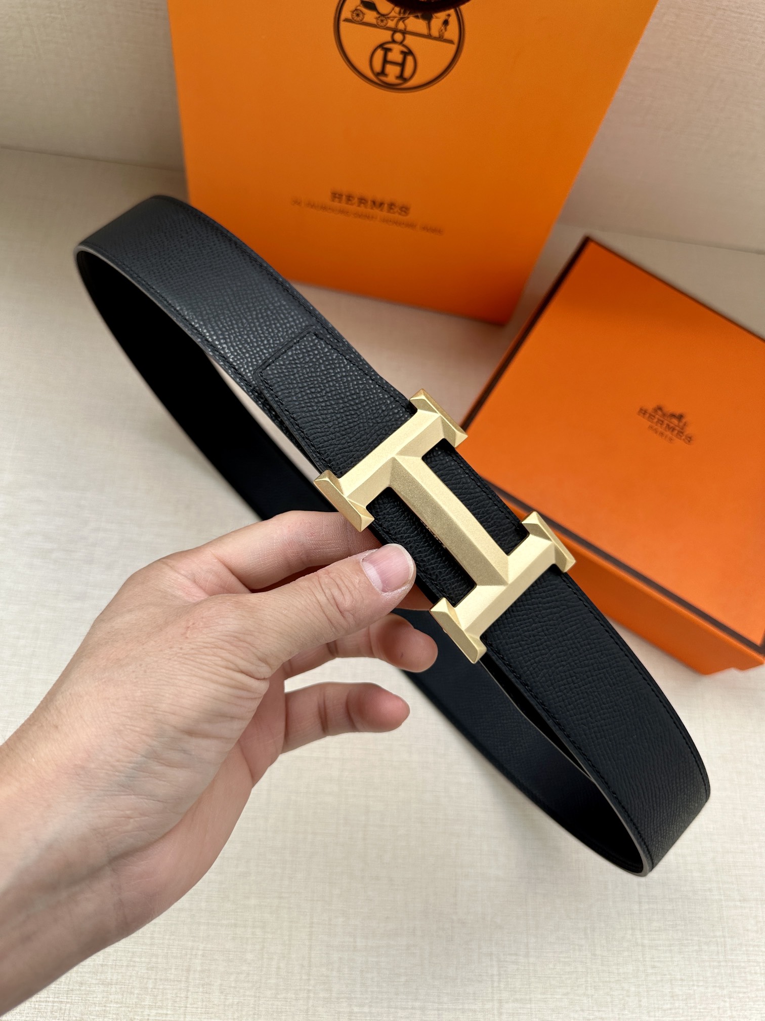 Hermes.爱马仕男款3.8cm精