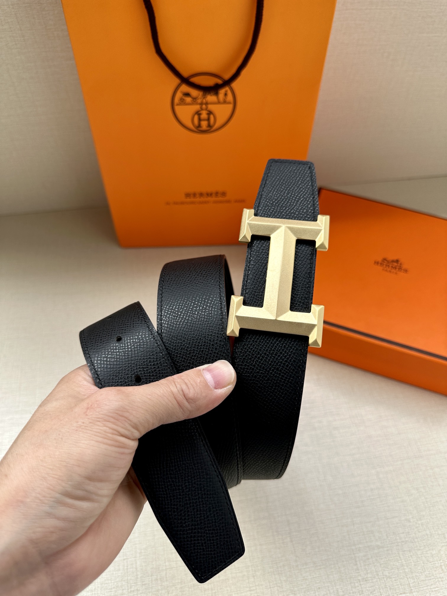 Hermes.爱马仕男款3.8cm精