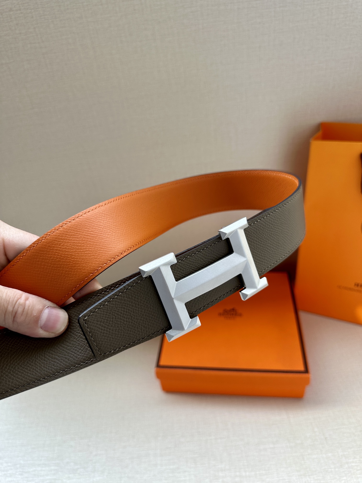 Hermes.爱马仕男款3.8cm精