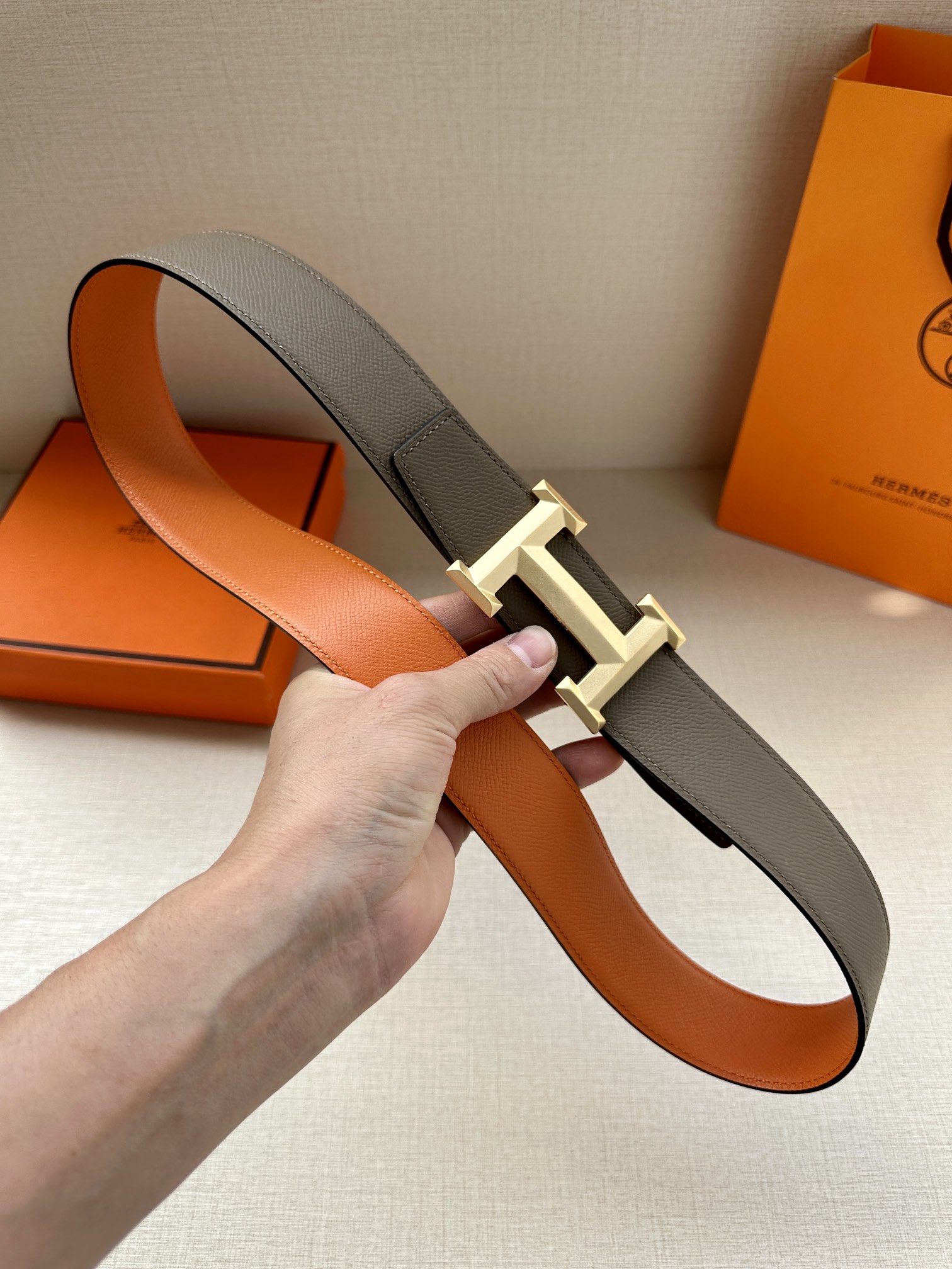 Hermes.爱马仕男款3.8cm精