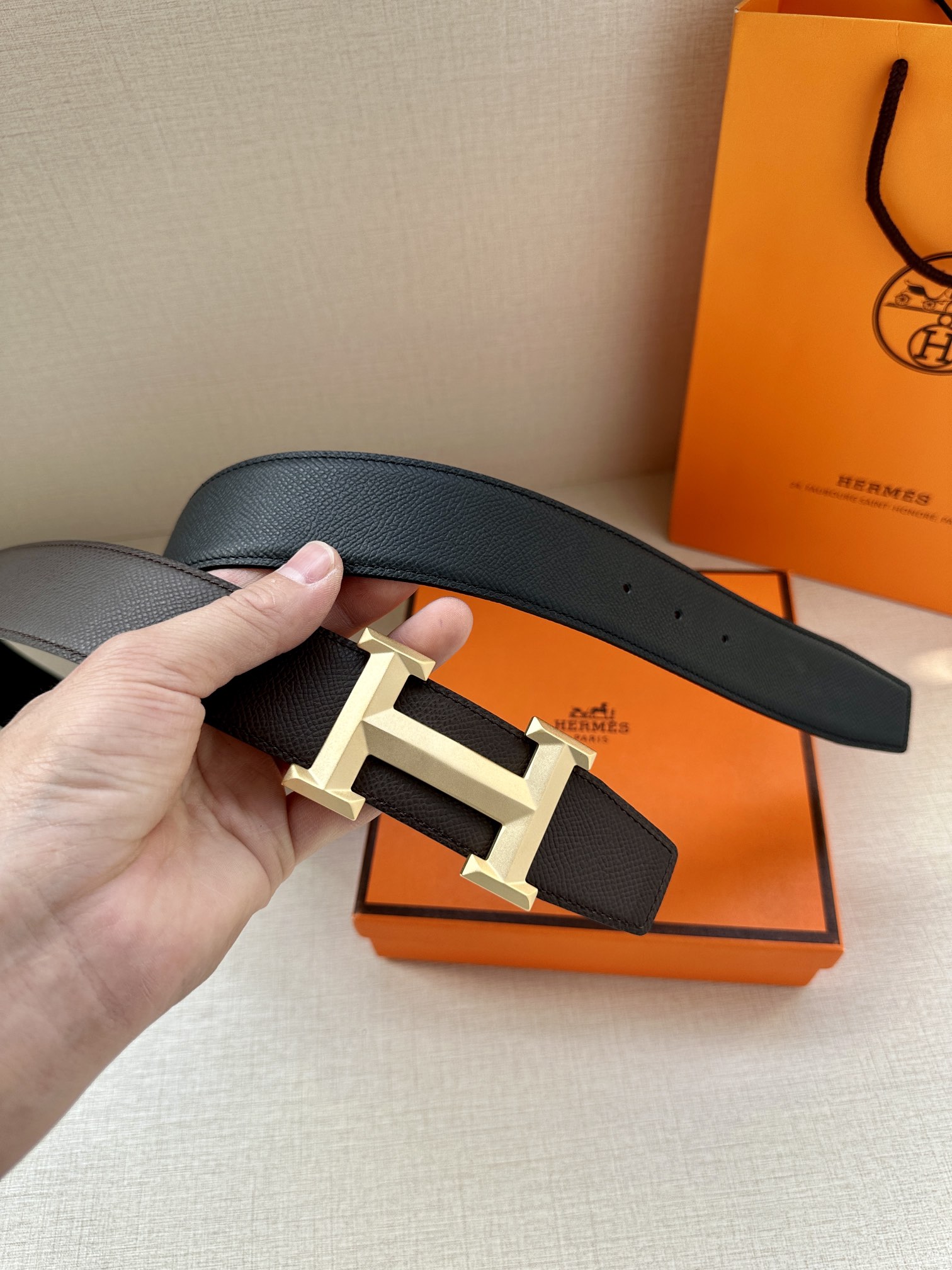 Hermes.爱马仕男款3.8cm精